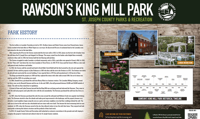 Rawson King Mill park interpretive map